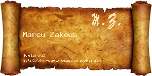 Marcu Zakeus névjegykártya